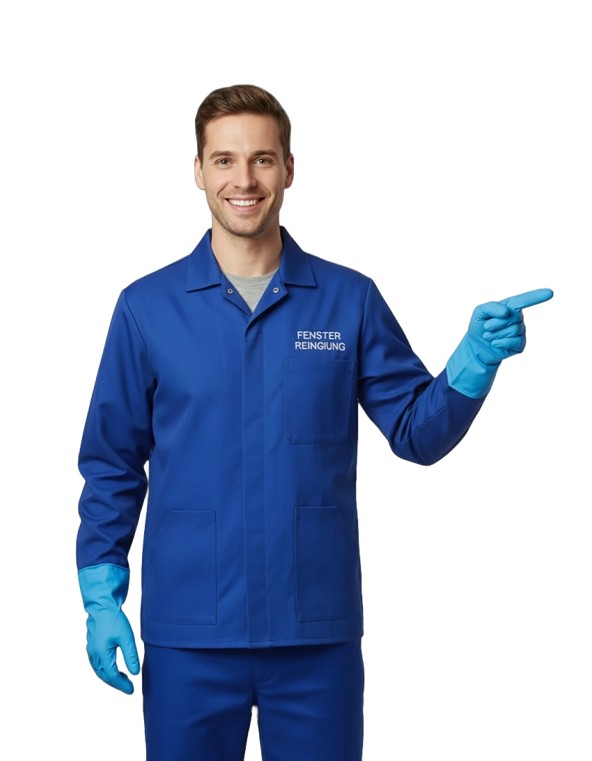 Professionelle Fensterreinigung in Düsseldorf bei der Arbeit